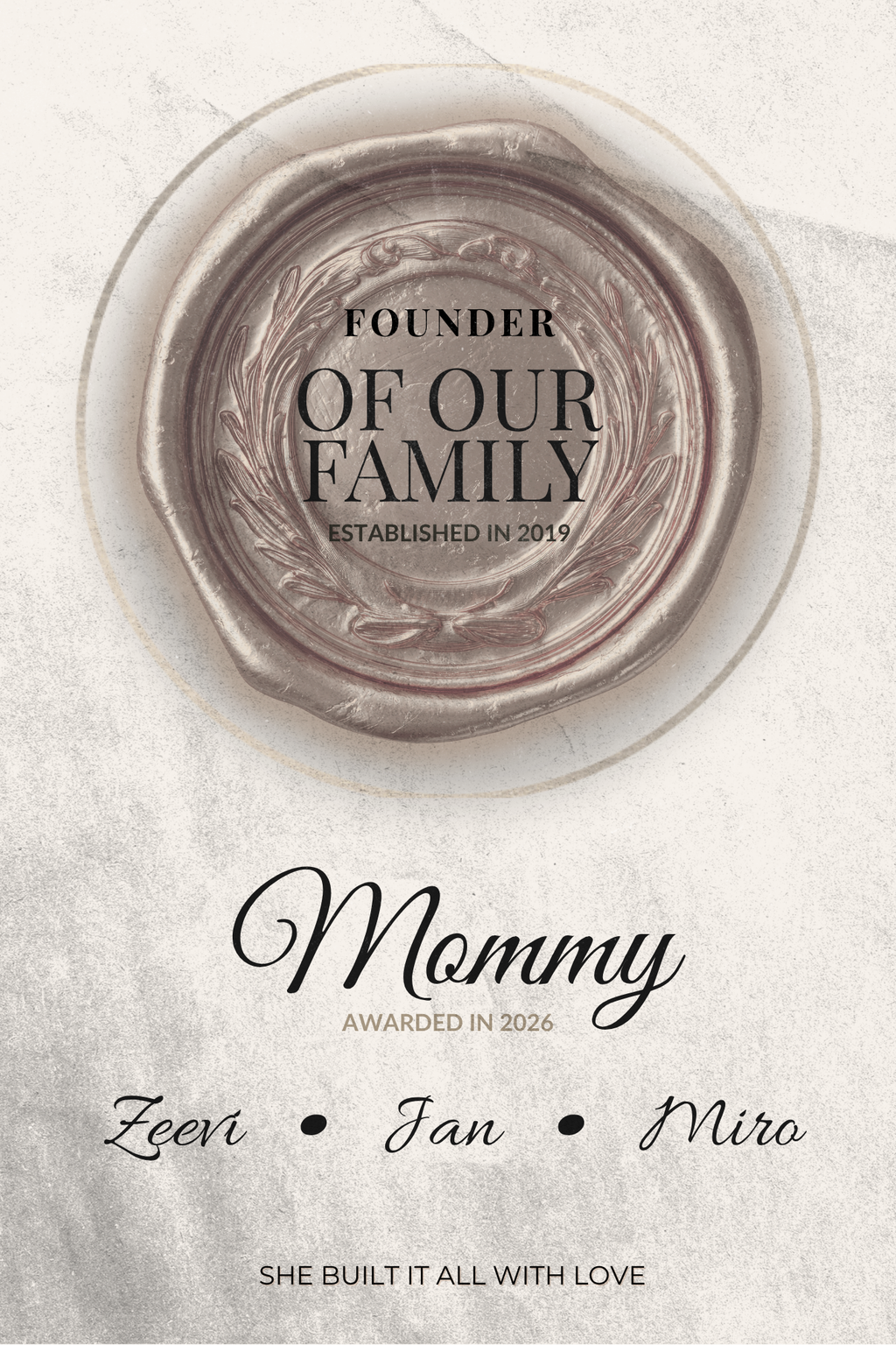 Founder of Our Family — Custom Framed Heirloom Print