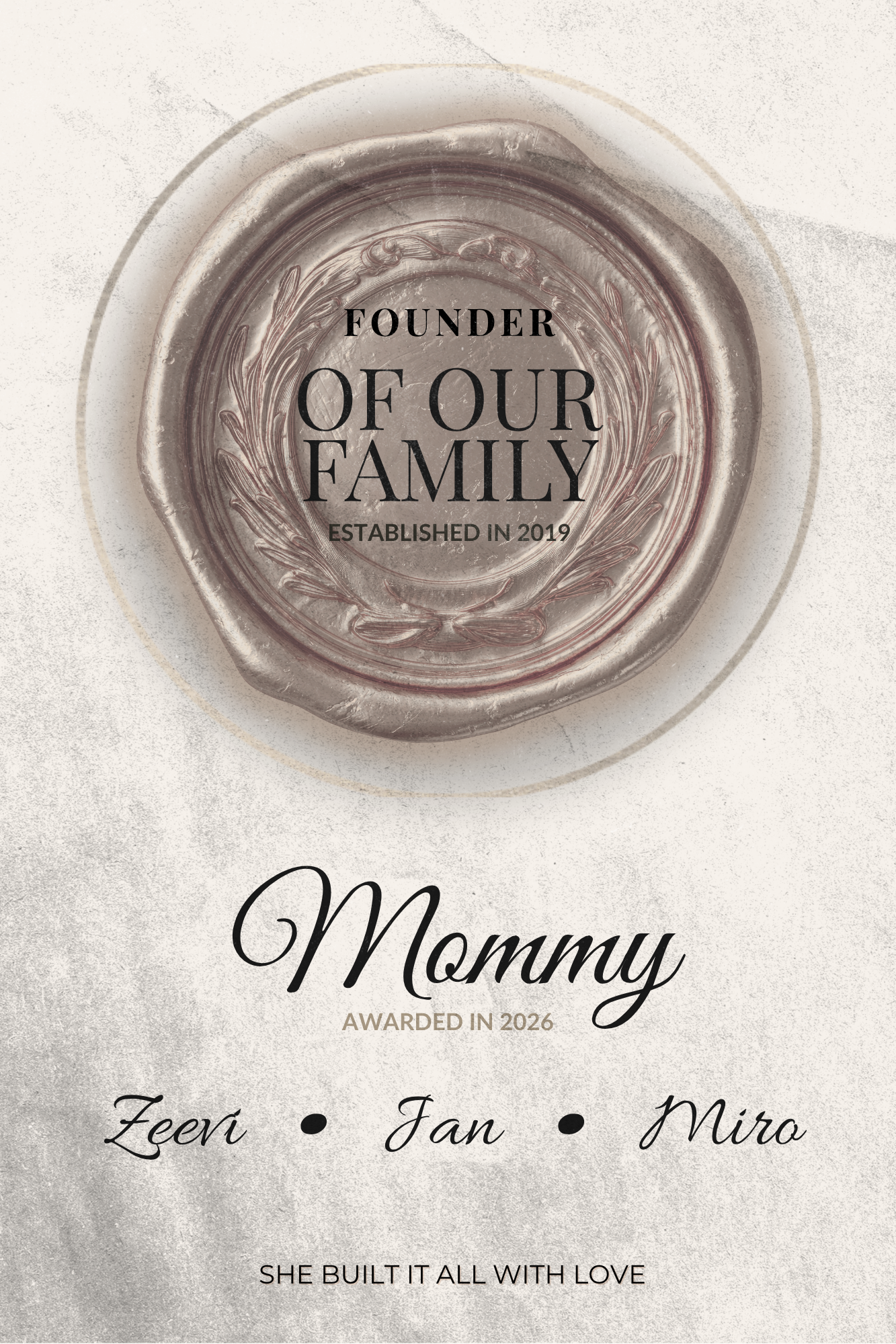 Founder of Our Family — Custom Framed Heirloom Print